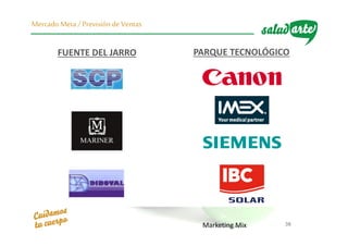 Marketing Mix 38
MercadoMeta / Previsión deVentas
FUENTE DEL JARRO PARQUE TECNOLÓGICO
 