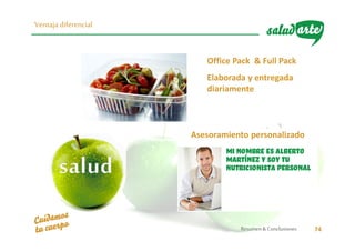 Resumen& Conclusiones 74
Ventaja diferencial
Office Pack & Full Pack
Elaborada y entregada
diariamente
Asesoramiento personalizado
 