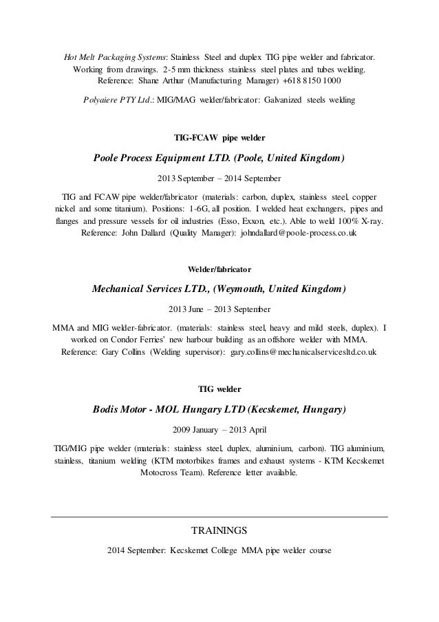 welder cv