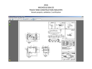 2016
MICHOS & SON CO
TRUCK TANK CONSTRUCTION INDUSTRY.
Vessels projects, validation / certification
 