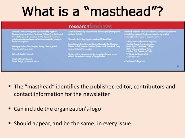 newsletter mastheads