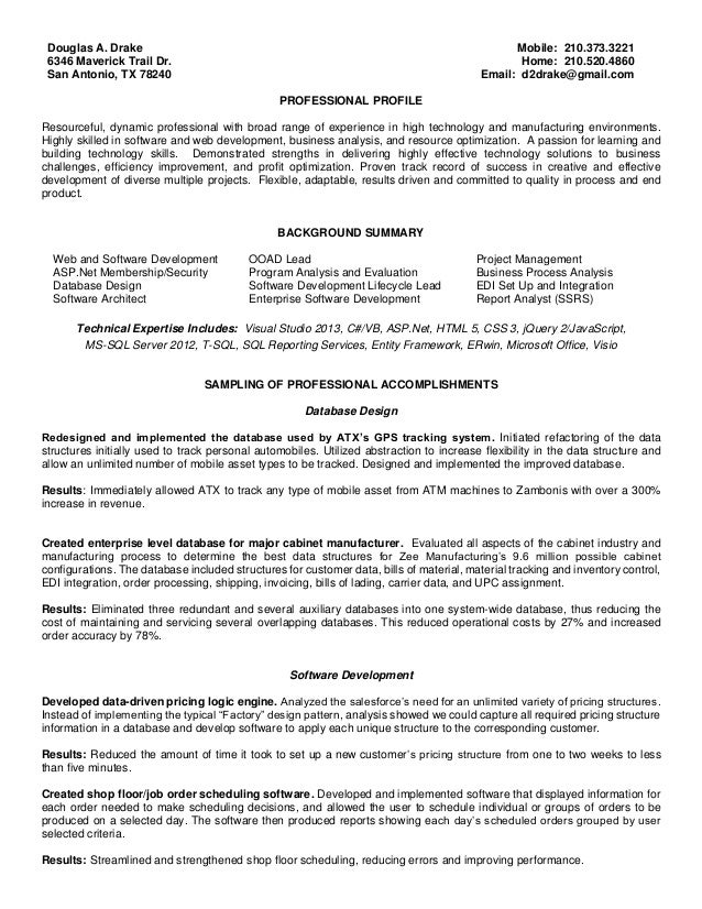douglas drake resume