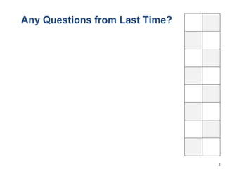 Any Questions from Last Time? 
2 
 
