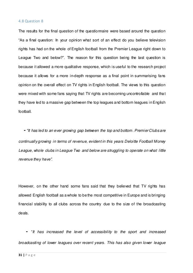 Broadcasting Rights In Football Dissertation