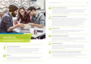 4 5Dipl. Wirtschaftsinformatiker/-in HF Dipl. Wirtschaftsinformatiker/-in HF
Selbstmanagement
Recht
Wirtschaftsenglisch
General Management
Marketing
Unternehmensführung
Die gezielte Anwendung von Lern- und Arbeitstechniken ist eine Schlüsselqualifikation,
die im Beruf und in Ihrer besonderen Situation im Spannungsfeld Beruf – Studium –
Freizeit / Familie von ausserordentlicher Bedeutung ist. Diesem Umstand wird durch
konkrete Schulung und persönliche Betreuung Rechnung getragen.
Sie verstehen den groben Aufbau der schweizerischen Rechtsordnung. Im Obligationenrecht
sowie in anderen wirtschaftsspezifischen Rechtsbereichen verfügen Sie über vertiefte
theoretische und praktische Kenntnisse.
Im geschäftlichen Bereich und auch im Alltag verstehen und verwenden Sie die englische
Sprache gekonnt und können sich mit Geschäftspartnern problemlos verständigen.
Spätestens bis zum Ende der Ausbildung müssen Sie ein Cambridge Diplom auf dem
Niveau B1 (PET / BEC Preliminary) vorweisen.
General Management schafft das wichtige Verständnis der zentralen Zusammenhänge
zwischen Volks- und Betriebswirtschaft zur strategischen und operativen Unternehmensfüh-
rung unter Berücksichtigung aller relevanten Faktoren im Unternehmens-, Markt-
und Technologieumfeld. Sie sind in der Lage, die Elemente des St. Galler Management
Modells zu verstehen und den Bezug zur Praxis herzustellen. So werden Sie zum
kompetenten Gesprächspartner für betriebswirtschaftliche Themen und schaffen sich
die Grundlage für die noch folgenden speziellen Managementthemen.
Sie können einfache Lösungsvorschläge für Marketingprobleme erarbeiten und an
Marketingaufgaben mitarbeiten. Sie verstehen PR-Konzepte und können
Marketingmassnahmen konkret umsetzen.
Die wichtigsten Voraussetzungen und Elemente erfolgreicher Führung im operativen
Bereich sind Ihnen bekannt. Dabei stehen der Bezug zur Praxis und die Diskussion von
aktuellen Situationen und der Erfahrungsaustausch im Zentrum.
Kommunikation
Sie kennen wichtige Bereiche der Kommunikationspsychologie. Sie können Texte zu
heiklen Themen verfassen und wirken glaubwürdig und kompetent im Auftreten. Dabei
stehen der Bezug zur Praxis und die Diskussion von aktuellen Situationen und der
Erfahrungsaustausch im Zentrum.
Inhalte
Der Studiengang umfasst folgende Fächer
Organisationslehre / Change Management
Sie sind in der Lage, Organisationsstrukturen und Prozesse zu skizzieren und
entsprechende Anpassungen sinnvoll und wirkungsvoll umzusetzen. Dabei berücksichtigen
Sie sowohl betriebswirtschaftliche wie auch kulturelle Aspekte.
 