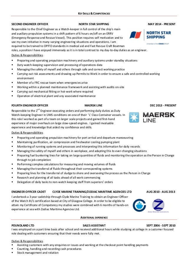 cv of callum dalgleish key skills and competencies on cv