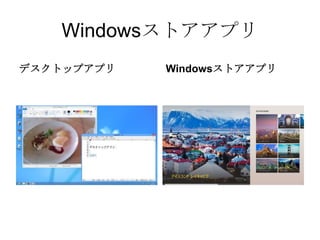 Windowsストアアプリ
デスクトップアプリ   Windowsストアアプリ
 