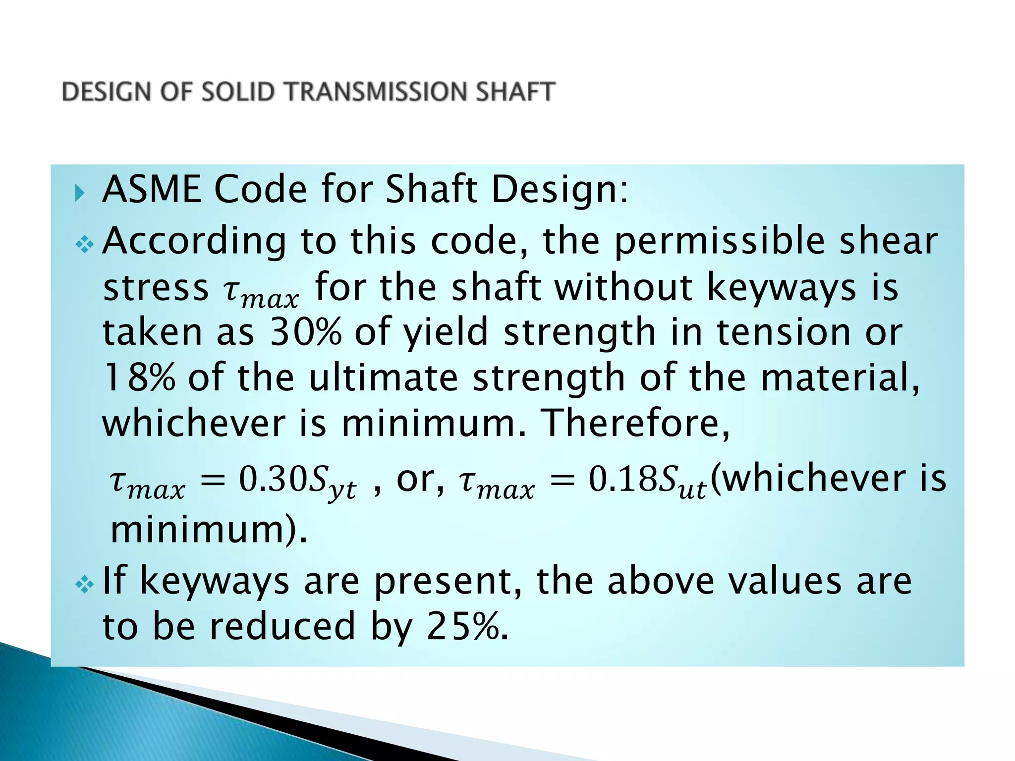 DESIGN OF SOLID TRANSMISSION SHAFT | PPTX
