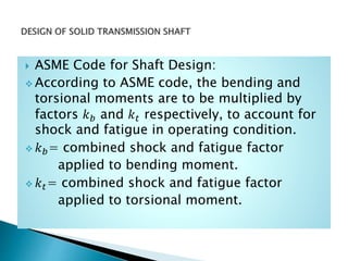 DESIGN OF SOLID TRANSMISSION SHAFT | PPTX