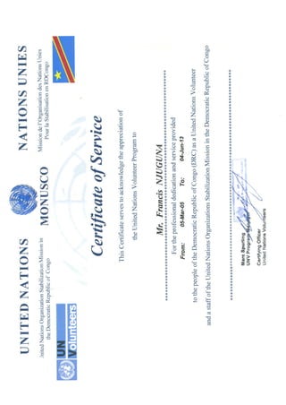 UNV Certificate of Service