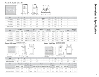 19
Model BTU’s (Input) Venting
5" x 8"
Glass
Type
Glass Size Glass Area
(sq. in.)
Efficiencies Blower Mobile Home
Certified
Natural Gas Propane Height (End) Height (Face) Width (End) Width (Face) EnerGuide AFUE Steady State
BHD4ST/BHD4STG/BHD4STFC 30,000 30,000 45° Tempered N/A 28 ¹/₂" N/A 35 ¹/₂" 2024 67.9% 66.98% 69.3% No Yes
BHD4P/BHD4PG/BHD4PFC 30,000 30,000 45° Tempered 27 ¹/₈" 28 ¹/₂" 17" 35 ¹/₂" 2485 67.9% 66.98% 69.3% No Yes
Model A B C D E F G H I J
BHD4ST/BHD4STG/BHD4STFC 45" 34 ³/₁₆" 38 ¹/₄" 7 ⁹/₁₆" 8" 5" 2 ¹/₁₆" 7 ⁹/₁₆" 25 ¹/₈" 12 ¹³/₁₆"
BHD4P/BHD4PG/BHD4PFC 43 ¹/₄" 34 ³/₁₆" 38 ¹/₄" 7 ⁹/₁₆" 8" 5" 2 ¹/₁₆" 7 ⁹/₁₆" 25 ¹/₈" N/A
Ascent
™
Multi-View Ascent
™
Multi-View
See Thru Model Illustrated
BHD4ST/BHD4STG/BHD4STFC
Peninsula Model Illustrated
BHD4P/BHD4PG/BHD4PFC
Model A B C D E
(Rear Vent)
F G H I J
Ascent
™
30 - B30 34 ¹/₁₆" 1 ¹⁵/₁₆" 7 ³/₁₆" 14" 24 ³/₁₆" 12 ³/₄" 8 ⁵/₈" 30" 4" 7"
Ascent
™
35 - B35 34 ¹/₁₆" 1 ¹⁵/₁₆" 7 ³/₁₆" 18 ⁵/₁₆" N/A 11 ¹³/₁₆" 11 ⁵/₁₆" 35" 5" 8"
Ascent
™
42 - B42 34 ¹/₁₆" 1 ¹⁵/₁₆" 7 ³/₁₆" 18 ⁵/₁₆" N/A 18 ⁷/₈" 11 ⁵/₁₆" 42" 5" 8"
Ascent
™
36 - B36 34 ¹/₁₆" 1 ¹⁵/₁₆" 7 ³/₁₆" 15 ³/₄" 24" 15 ³/₈" 9 ¹/₁₆" 35" 4" 7"
Ascent
™
X 36 - GX36 34 ¹/₁₆" 1 ¹⁵/₁₆" 7 ³/₁₆" 15 ³/₄" 24" 15 ³/₈" 9 ¹/₁₆" 35" 4" 7"
18 5/16"
465mm
7 3/16"
[ 182mm ]
1 15/16"
50mm
GAS
INLET
34 1/16"
866mm
GAS
INLET
B30 ILLUSTRATED
B35 ILLUSTRATED
B42 ILLUSTRATED
42"
1067mm
5"
127mm
8"
203mm
18 7/8"
480mm
11 5/16"
288mm
5"
127mm
11 13/16"
299mm
8"
203mm
35"
890mm
11 5/16"
288mm
34 1/16"
[ 866mm]
34 1/2"
876mm
SAFETY BARRIER
SAFETY BARRIER
18 5/16"
465mm
7 3/16"
[ 182mm ]
1 15/16"
50mm
GAS
INLET
34 1/16"
866mm
GAS
INLET
B35 ILLUSTRATED
B42 ILLUSTRATED
42"
1067mm
5"
127mm
8"
203mm
18 7/8"
480mm
11 5/16"
288mm
5"
127mm
11 13/16"
299mm
8"
203mm
35"
890mm
11 5/16"
288mm
34 1/16"
[ 866mm]
34 1/2"
876mm
SAFETY BARRIER
SAFETY BARRIER
18 5/16"
465mm
7 3/16"
[ 182mm ]
1 15/16"
50mm
GAS
INLET
34 1/16"
866mm
GAS
INLET
34 1/16"
866mm
GAS
INLET
B30 ILLUSTRATED
B35 ILLUSTRATED
B42 ILLUSTRATED
42"
1067mm
5"
127mm
8"
203mm
18 7/8"
480mm
11 5/16"
288mm
5"
127mm
11 13/16"
299mm
8"
203mm
35"
890mm
11 5/16"
288mm
34 1/16"
[ 866mm]
34 1/2"
876mm
SAFETY BARRIER
SAFETY BARRIER
SAFETY BARRIER
18 5/16"
465mm
7 3/16"
[ 182mm ]
1 15/16"
50mm
GAS
INLET
34 1/16"
866mm
GAS
INLET
34 1/16"
866mm
GAS
INLET
B30 ILLUSTRATED
B35 ILLUSTRATED
B42 ILLUSTRATED
42"
1067mm
5"
127mm
8"
203mm
18 7/8"
480mm
11 5/16"
288mm
5"
127mm
11 13/16"
299mm
8"
203mm
35"
890mm
11 5/16"
288mm
34 1/16"
[ 866mm]
34 1/2"
876mm
SAFETY BARRIER
SAFETY BARRIER
SAFETY BARRIER
Model
BTU’s (Input)
Venting
Glass
Type
Glass Size Glass Area
(sq. in.)
Efficiencies
Blower
Mobile Home
CertifiedNatural Gas Propane Height Width EnerGuide AFUE Steady State
Ascent
™
30 - B30 15,000 15,000 Top/Rear (4" x 7") Tempered 23 ¹¹/₁₆" 25 ¹¹/₁₆" 609 68.9% 72.5% N/A Optional Yes
Ascent
™
35 - B35 20,000 20,000 Top (5" x 8") Tempered 23 ¹¹/₁₆" 30 ¹¹/₁₆" 727 56.4% 63.5% N/A Optional Yes
Ascent
™
42 - B42 25,000 25,000 Top (5” x 8") Tempered 23 ¹¹/₁₆" 37 ¹¹/₁₆" 893 62.5% 65% N/A Optional Yes
Ascent
™
36 - B36 18,000 18,000 Top/Rear (4" x 7") Tempered 23 ¹¹/₁₆" 30 ¹¹/₁₆" 727 75.4% 76.3% N/A Optional Yes
Ascent
™
X 36 - GX36 26,000 26,000 Top/Rear (4" x 7") Ceramic 23 ¹¹/₁₆" 30 ¹¹/₁₆" 727 70.1% 73.8% N/A Optional Yes
Ascent
™
30, 35, 36, X36 & 42
Dimensions&Specifications
Ascent
™
35
Ascent
™
42
Ascent
™
X 36
Ascent
™
30
Ascent
™
36
A
B
C
D
B
C
D
E
F
G
H
I
J
BHD4ST ILLUSTRATED
BHD4P ILLUSTRATED
RIGHT
SIDE
LEFT
SIDE
RIGHT
SIDE
LEFT
SIDE
ELECTRICAL
INLET
GAS
INLET
ELECTRICAL
INLET
GAS
INLET
SAFETY BARRIER
SAFETY BARRIER
A
B
C
D
E
F
G
H
I
J
BHD4ST ILLUSTRATED
BHD4P ILLUSTRATED
RIGHT
SIDE
LEFT
SIDE
RIGHT
SIDE
LEFT
SIDE
ELECTRICAL
INLET
GAS
INLET
ELECTRICAL
INLET
GAS
INLET
SAFETY BARRIER
SAFETY BARRIER
A
B
C
D
E
F
G
I
J
H
 