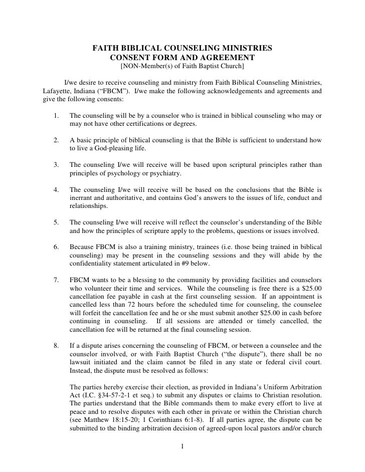 fbcm consent form non members 3 21 10 counseling statement form