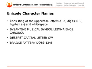 Character Sets and Unicode in Firebird | PDF