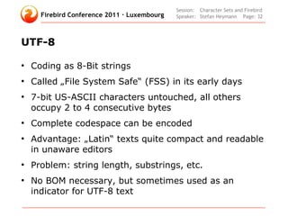 Firebird Encoding Problem Character Sets and Unicode in Firebird | PDF