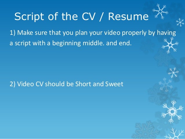 how to make a video resumes