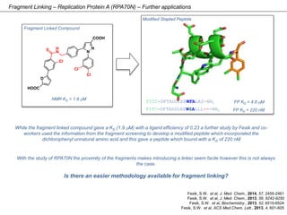 Fragment Linking – Replication Protein A (RPA70N) – Further applications
NMR KD = 1.9 mM
FITC-DFTADDLEEWFALAS-NH2
FITC-DFT...