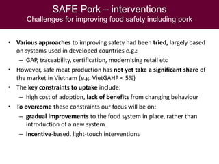 Health impact, food safety assessment and mitigation – experience from a case study in the region