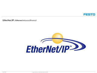 F-FR/W.Gomolka RéseauxetBusdeTerrain: P3: SolutionsEthernetIndustriel pourVT Festo
EtherNet/IP :Ethernet Industrial Protocol
1
 