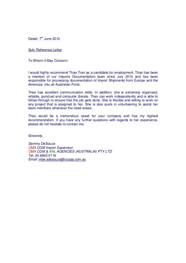 reference letter cma excellent reference letter