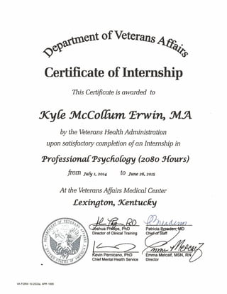 Certificate of Internship Completion