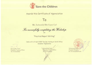 WORKSHOP CERTIFICATES