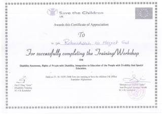 WORKSHOP CERTIFICATES