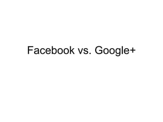 Facebook vs. Google+ 