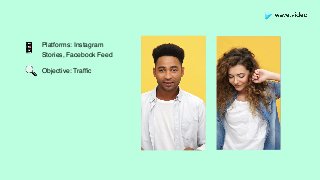 Platforms: Instagram
Stories, Facebook Feed
Objective: Trafﬁc
📱
🔍
 
