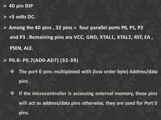 Rst Pin Configuration 8051 pin description | PPTX
