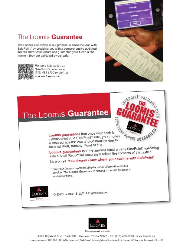 Loomis SafePoint Reporting 2013