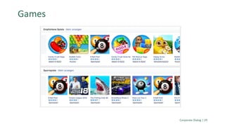 Corporate Dialog | 29
Games
 