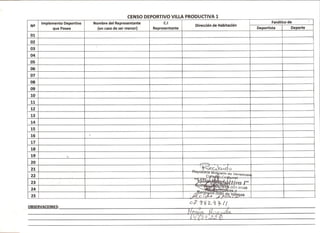Informe comite deportivo