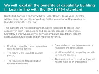 BUILDING CAPABILITY IN LEAN TO THE ISO 18404 STANDARD | PPTX
