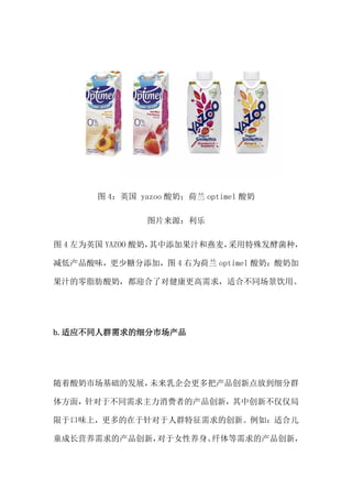 ͼ 4Ӣ yazoo ̣ optimel 
ͼƬԴ
ͼ 4 ΪӢ YAZOO ̣ӹ֭󣬲ⷢ;֣
ͲζǷӣͼ 4 Ϊ optimel ̣̼
̣֭֬ӭ˶Խʺϲͬá
b.ӦͬȺϸг
гķչδѲﴴµŵϸȺ
巽棬ڲͬߵĲﴴ£д²
ڿζϣȺĴ¡磺ʺ϶
ͯɳӪĲﴴ£ŮĲﴴ£
 