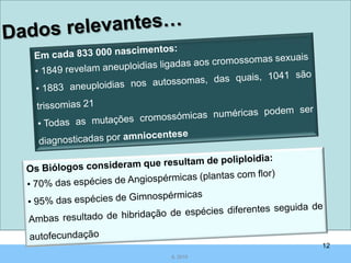 Mutações Cromossómicas Numéricas6*Em laboratório recorre-se à colquicina, substância química que  inibe a divisão celularIL 2010