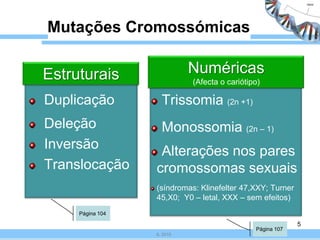 Mutações Génicas