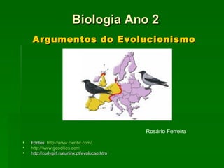 Argumentos do Evolucionismo ,[object Object],[object Object],[object Object],Biologia Ano 2 Rosário Ferreira 