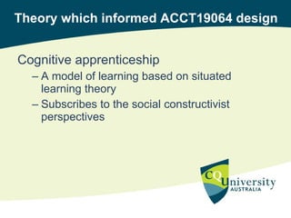 Cognitive Apprenticeship in Accounting Education | PPT