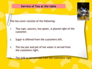 Tea Serving Roster F&b l1 m5 05.03 prepare hot beverages | PPT