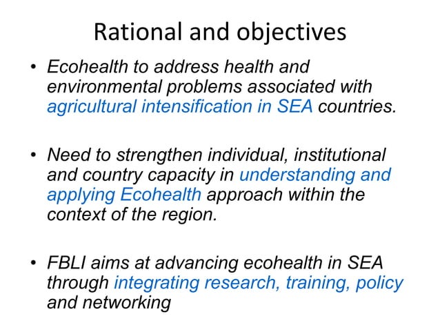 Field Building Leadership Initiative (FBLI): Advancing ecohealth in ...