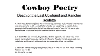 Cowboy Poetry
 