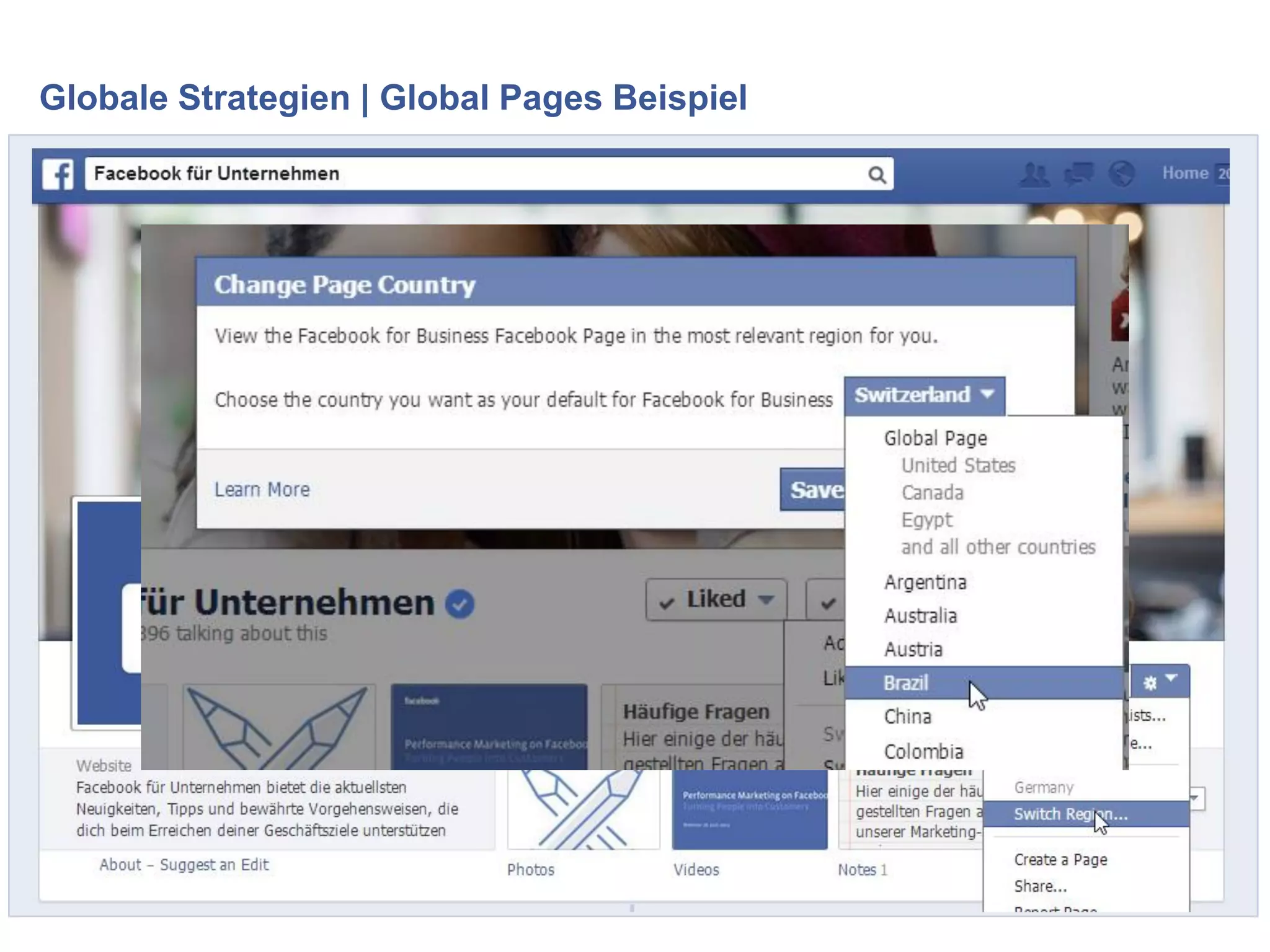Globale Strategien | Global Pages Beispiel
 