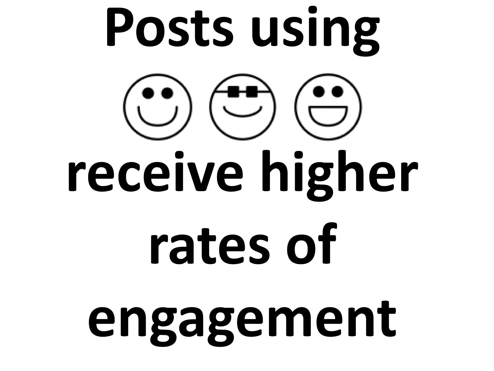 Posts using
receive higher
rates of
engagement