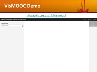 35
VisMOOC Demo
http://vis.cse.ust.hk/vismooc/
 