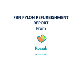 FBN PYLON REFURBISHMENT
REPORT
From
Rosaab
INTERNATIONAL
 