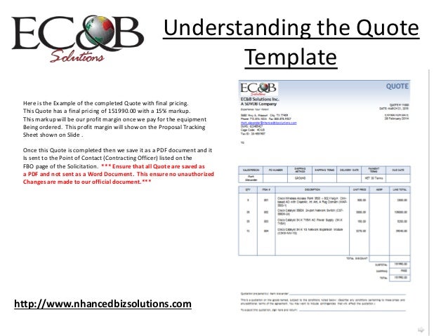 15 steps to providing quotes utilizing federal business opportunities