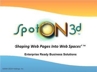‘ Shaping Web Pages Into Web Spaces’  ™ ©2009 CEDA Holdings, Inc. Enterprise Ready Business Solutions 