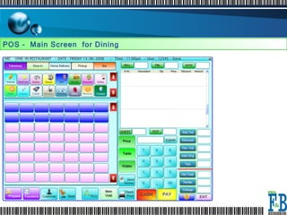 . POS –  Main Screen  for Dining 