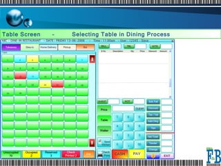 Table Screen  –  Selecting Table in Dining Process  
