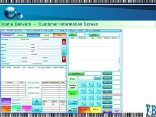 Home Delivery  –  Customer Information Screen  